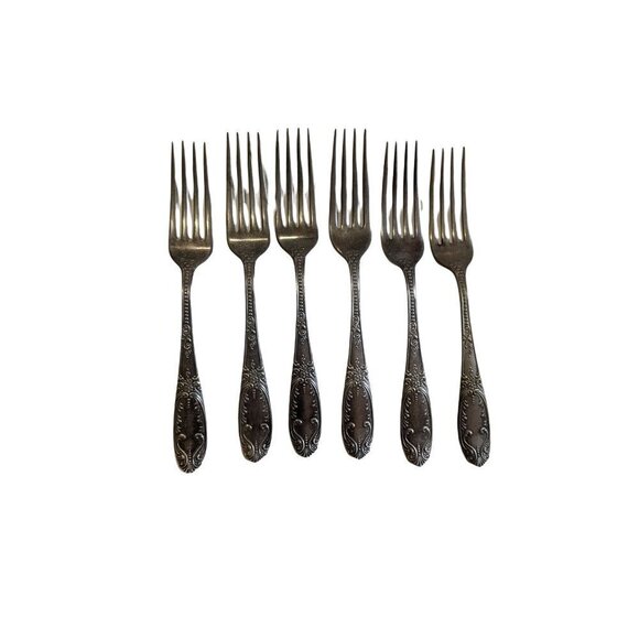 Crown Silver Plate Company set of 6 dinner forks 7.5 in
